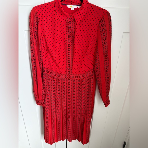 Boden Clemency Retro Shirt Dress in post box red. Long sleeve. 4R. Like new! - Picture 4 of 8